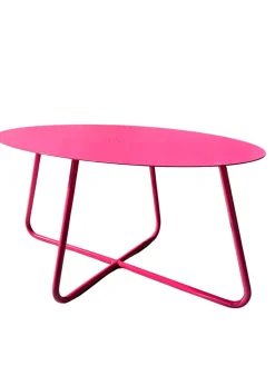 Stolik Kawowy, Design, Metalowa Konstrukcja, Różowy OVAL