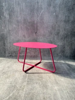 Stolik Kawowy, Design, Metalowa Konstrukcja, Różowy OVAL