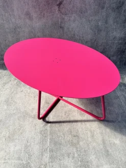 Stolik Kawowy, Design, Metalowa Konstrukcja, Różowy OVAL