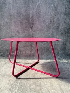 Stolik Kawowy, Design, Metalowa Konstrukcja, Różowy OVAL