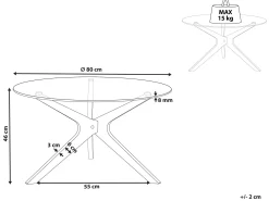 Stolik kawowy do salonu 80 cm szkło jasne drewno