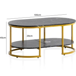 Stolik kawowy FineBuy stolik 100x60x45 cm
