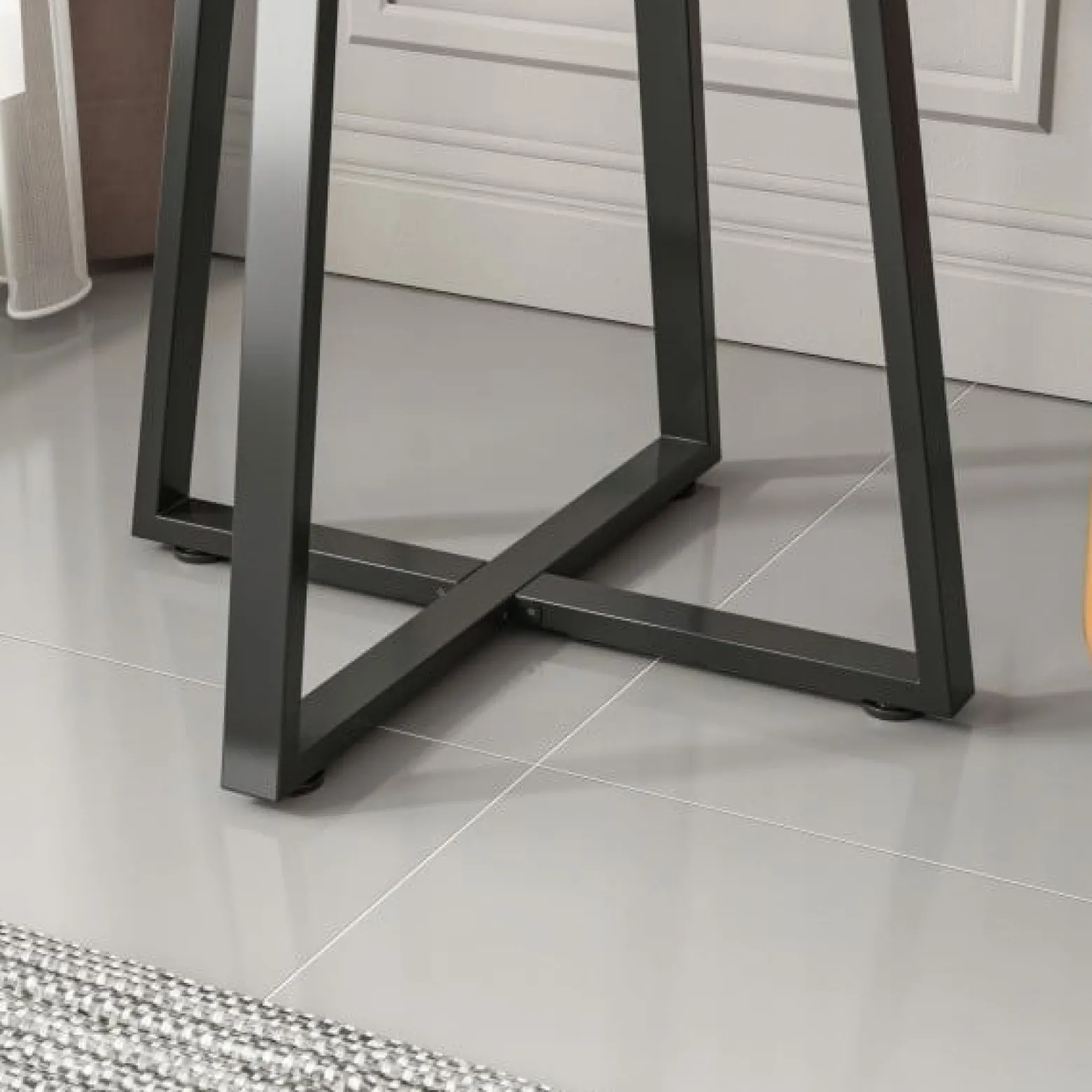 Stolik kawowy okrągły loft biały 80 cm
