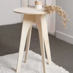 Stolik kawowy okrągły Simplicity, drewniany