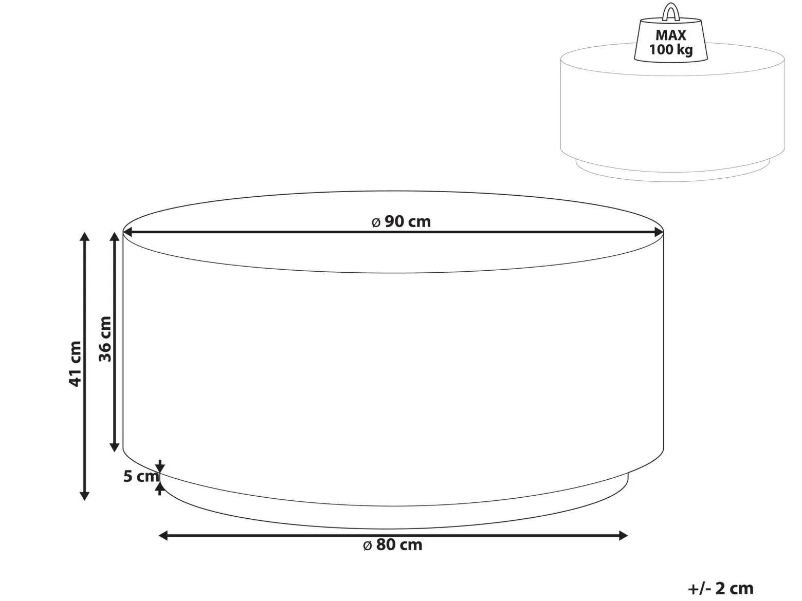 Stolik kawowy płyta MgO biały z efektem lastryko