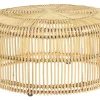 Stolik kawowy rattanowy 84 cm jasne drewno