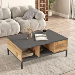Stolik kawowy ROYAL dąb antracyt do salonu loft