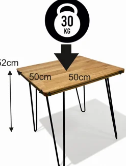 Stolik kawowy Tavolo dębowy LOFT 50x50cm