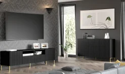 Stolik kawowy WAVE 90x60 cm frez czarny mat
