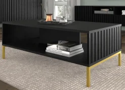 Stolik kawowy WAVE 90x60 cm frez czarny mat