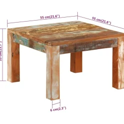 Stolik kawowy Wielokolorowe 55 x 55 x 35 cm Drewno z odzysku vidaXL