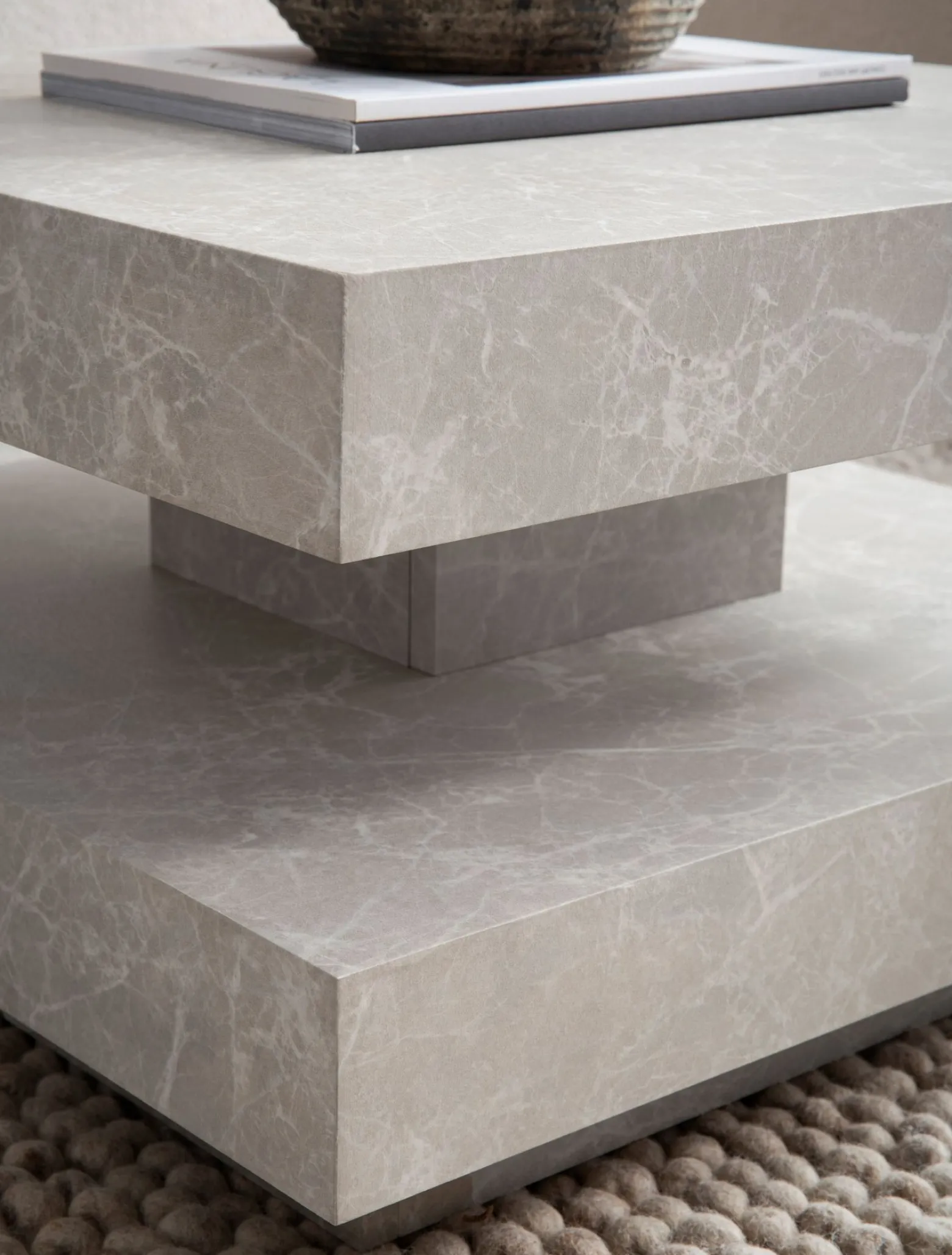 Stolik Kawowy 60x60x34 cm z Półką Nowoczesny Design MDF do Salonu