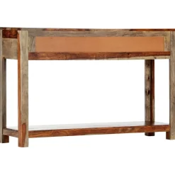 Stolik konsola z 3 szufladami, 120x30x75 cm, drewno sheesham