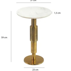 Stolik marmurowy, dekoracyjny, do salonu, sofa, pomocniczy, metalowy, Alu