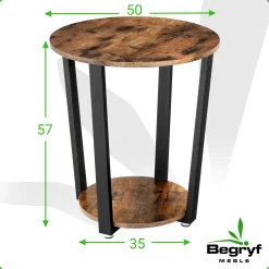 Stolik miodowy ława do kawy do salonu BEGRYF 50x50x57 Begryf