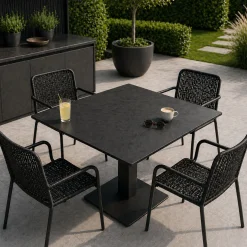 Stolik na balkon wodoodporny HPL 12mm 65x65cm Black