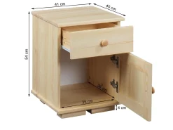 Stolik nocny MODERN II, kolor sosnowy, drzwi lewostronne
