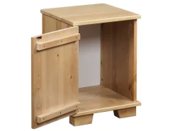 Stolik nocny Natural wood drewniany drzwi L, kolor dębowy