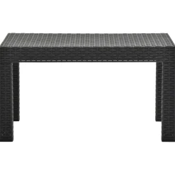 Stolik ogrodowy, antracytowy, 58x58x41 cm, rattan PP
