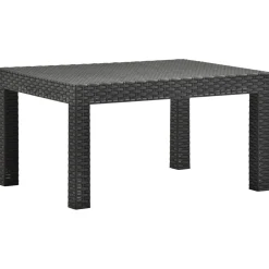 Stolik ogrodowy, antracytowy, 58x58x41 cm, rattan PP