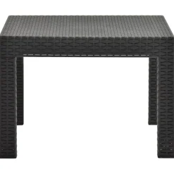 Stolik ogrodowy, antracytowy, 58x58x41 cm, rattan PP