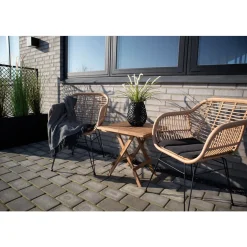 STOLIK POMOCNICZY Bilbao 50x50cm naturalny z drewna tekowego