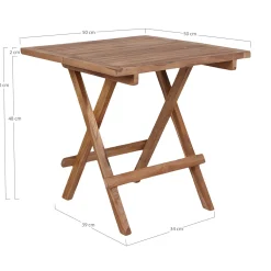STOLIK POMOCNICZY Bilbao 50x50cm naturalny z drewna tekowego
