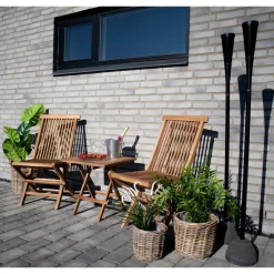 STOLIK POMOCNICZY Bilbao 50x50cm naturalny z drewna tekowego