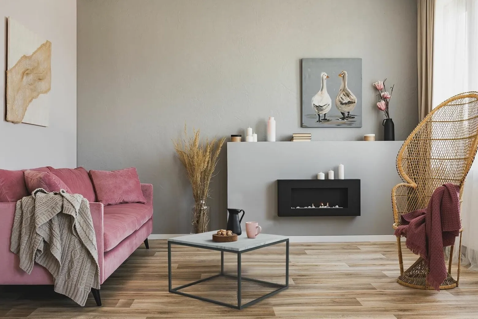 Stolik Pony 50x50 Marmur biały/czarny