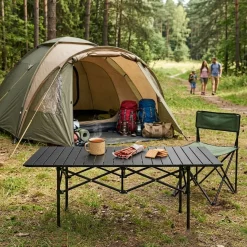 Stolik turystyczny 120x55 cm z torbą czarny MultiGarden