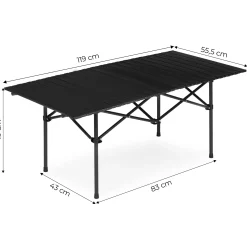 Stolik turystyczny 120x55 cm z torbą czarny MultiGarden
