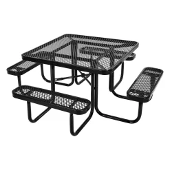 Stół piknikowy ogrodowy 116 cm - odporny na warunki z otworem na parasol