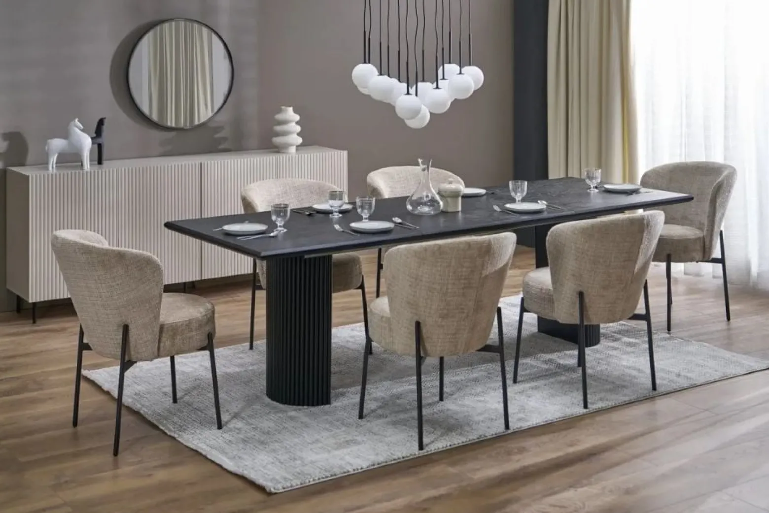Stół rozkładany BOLERO 160(250)x90 czarny