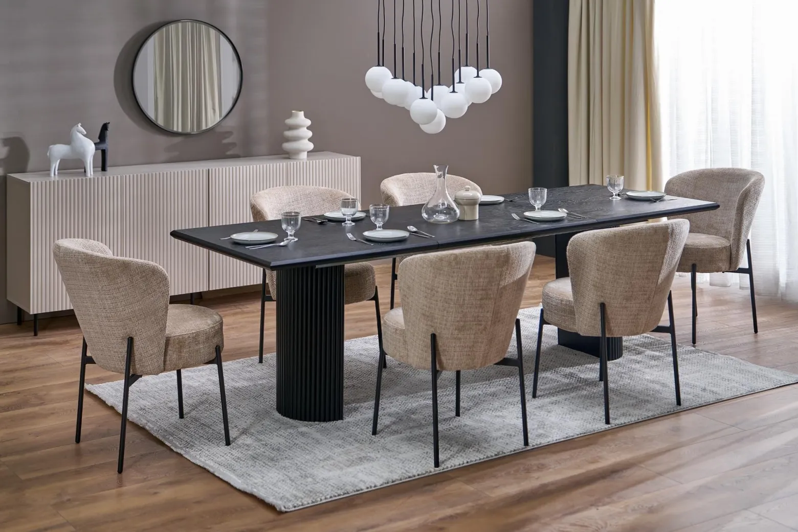 Stół rozkładany BOLERO 160(250)x90 czarny