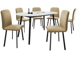 Stół rozkładany Klebo S 130x80 z 6 krzesłami Luke