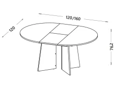 Stół Rozkładany Okrągły AURENA 120-160 cm Orzech Royal do Jadalni