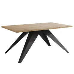 Stół rozkładany XANDRO 140/240 cm - dąb kraft/czarne nogi