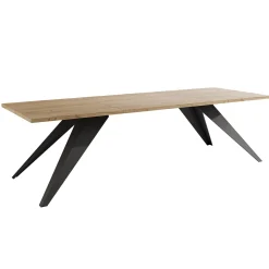 Stół rozkładany XANDRO 140/240 cm - dąb kraft/czarne nogi