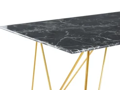 Stół szklany jadalnia 140x80 marmur czarny
