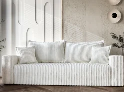 Stylowa biała sofa 232cm z funkcją spania TILO