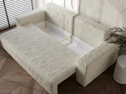 Stylowa biała sofa 232cm z funkcją spania TILO