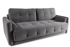 Stylowa pikowana sofa ETNO szara z funkcją spania do salonu