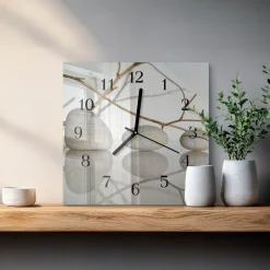 Stylowy zegar 30x30 Kamienie zen spa grafika na szkle ścienny