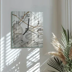 Stylowy zegar 30x30 Kamienie zen spa grafika na szkle ścienny