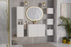 Słupek Łazienkowy 140 cm BIAŁY Ryfle Wiszący NOVA WHITE