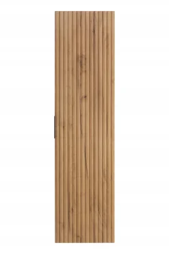 Słupek Łazienkowy 136 cm RYFLE Wiszący FRONT Dąb ZŁOTY Półki