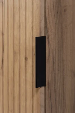 Słupek Łazienkowy 136 cm RYFLE Wiszący FRONT Dąb ZŁOTY Półki