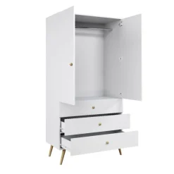 Szafa LEBEL z szufladami 3SZ 100cm biała mat