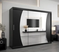Szafa przesuwna Garderoba WAVE 250 czarny + czarny