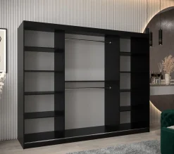 Szafa przesuwna Garderoba WAVE 250 czarny + czarny